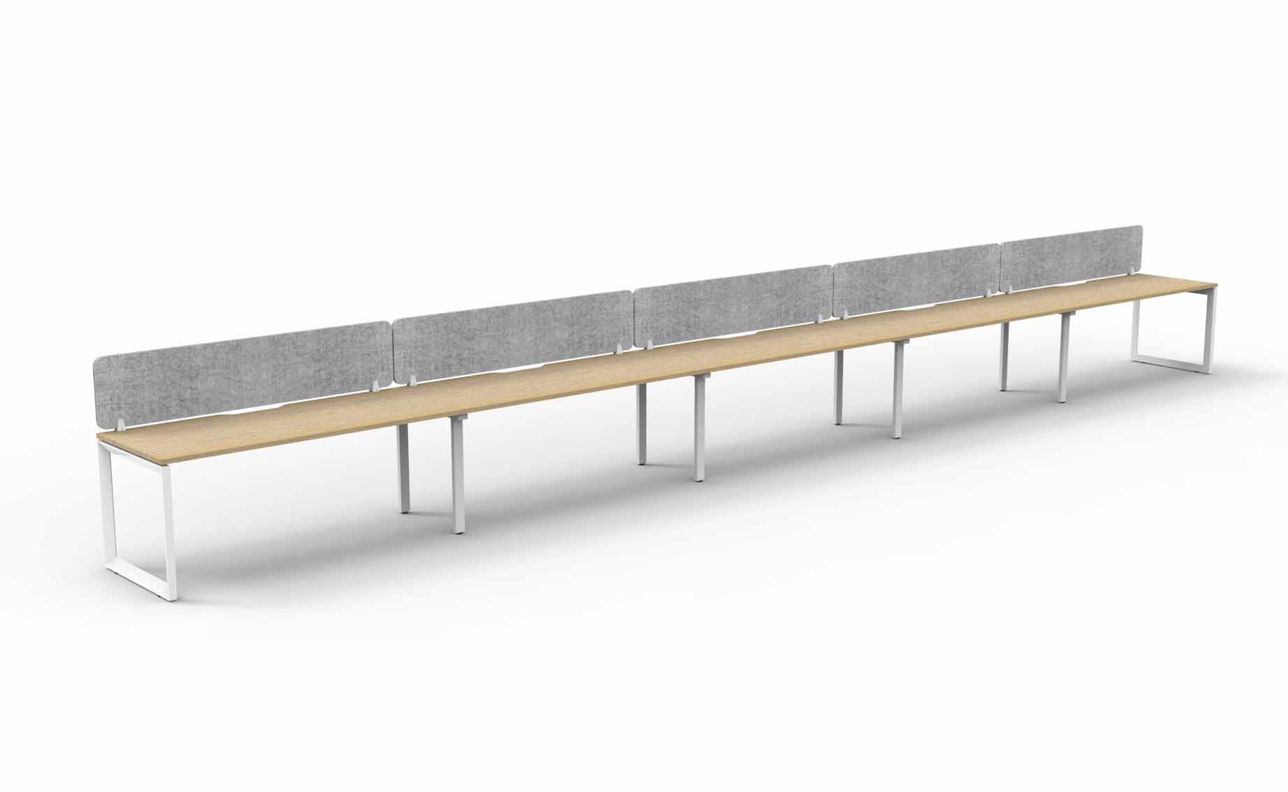 Loop 5 Person Single Sided Workstation - with Eco Screen